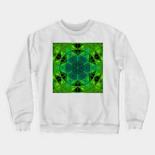 Mosaic Kaleidoscope Flower Green Crewneck Sweatshirt